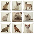 XUNYU милые тонкинезы чехол для подушки с кошкой животных Печать Подушка Чехол украшение дома, диванная Декоративная Подушка Чехол размером 45*45 см DWM005