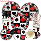 Украшение для вечевечерние в стиле казино, волшебника, бумажные соломинки с узором для покерных карт, тематические вечеринки в Лас-Вегасе, для взрослых, для дня рождения, вечевечерние