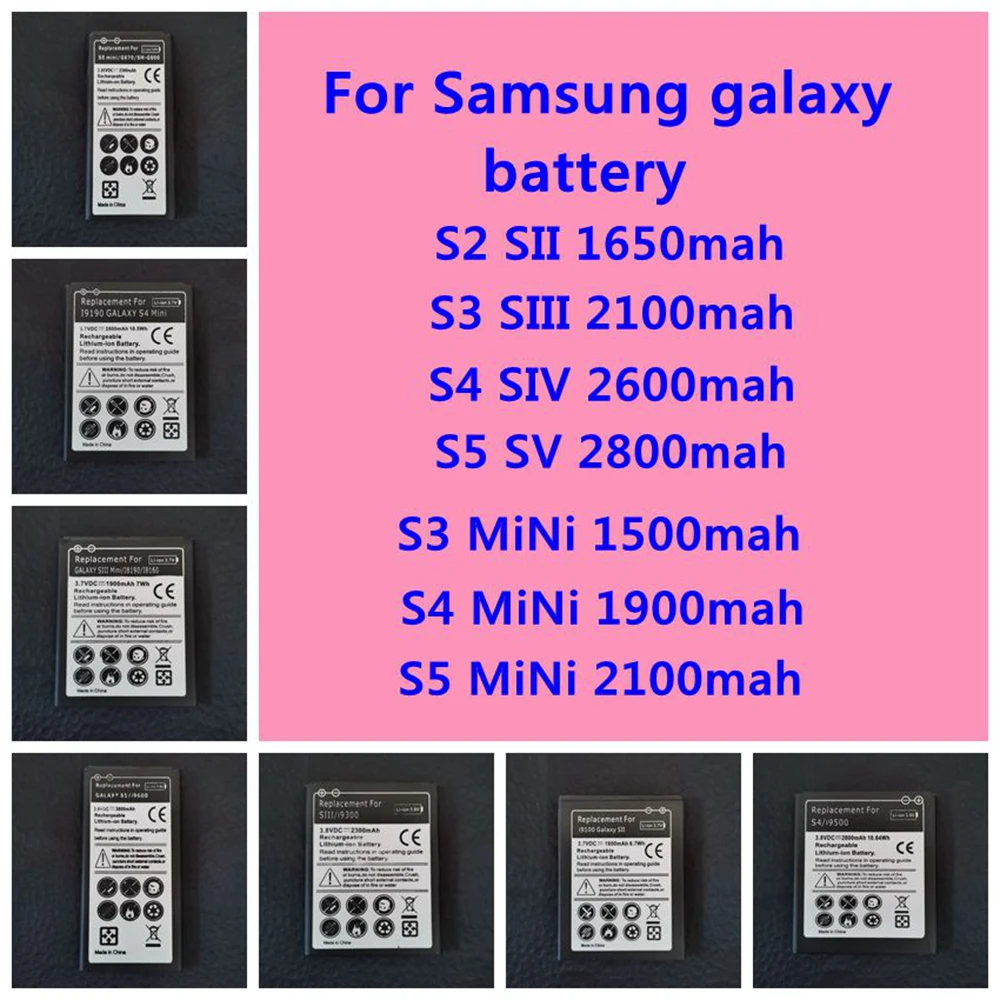 Сменный литий-ионный полимерный аккумулятор для Samsung galaxy s2 s3 s4 s5 mini | Мобильные