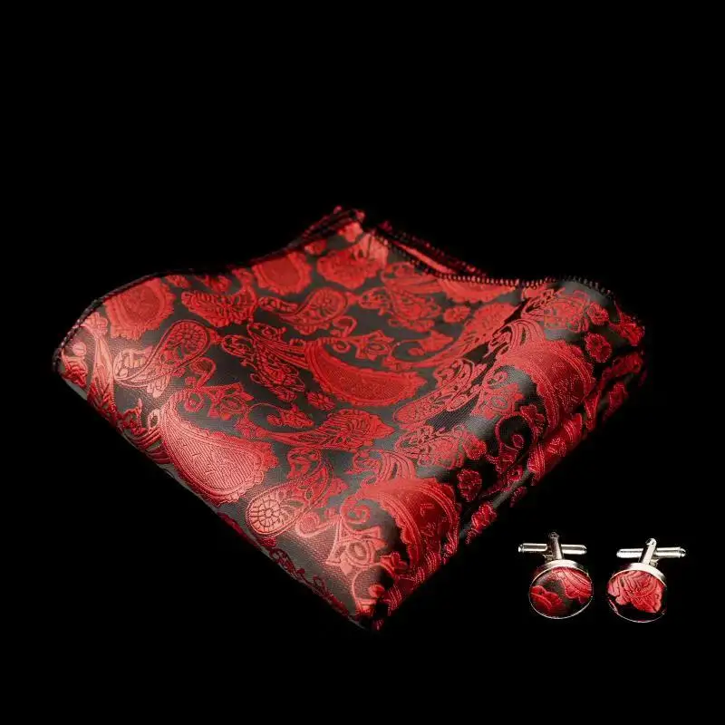 Розово-красный галстук-бабочка платок Набор 100% шелк текстиль бабочка карман