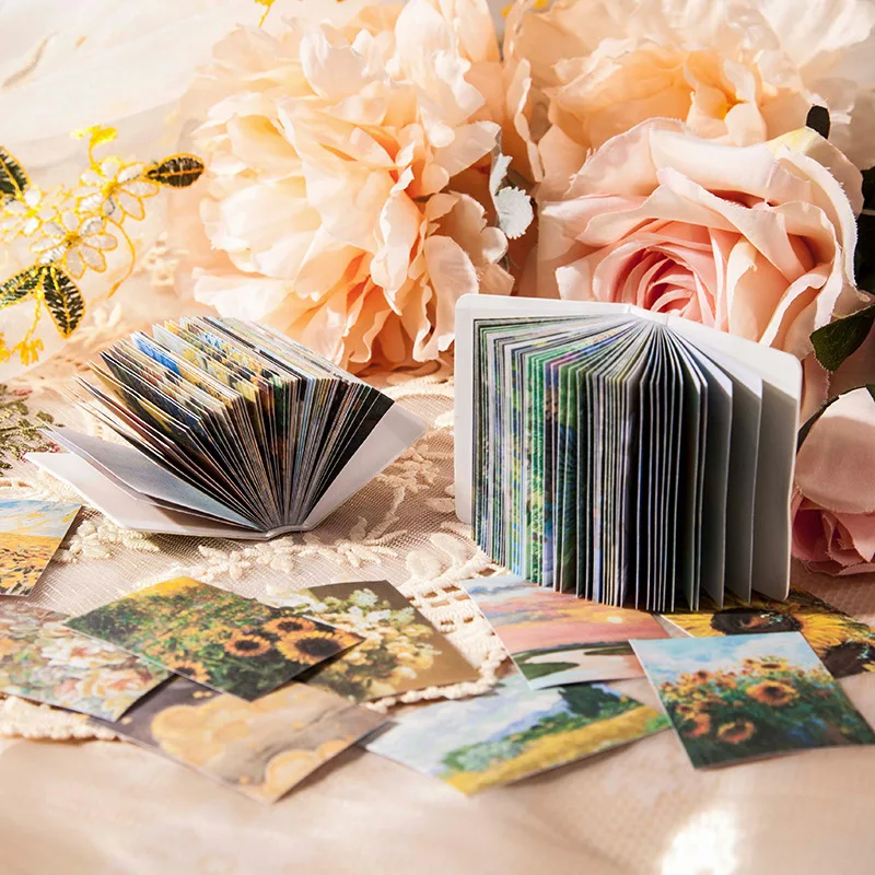 

New 50 PCS/Set Washi Paper Sticker Real Name Painting DIY Material Postcard Scrapbook Handbook Notebook Shell Decoration Sticker