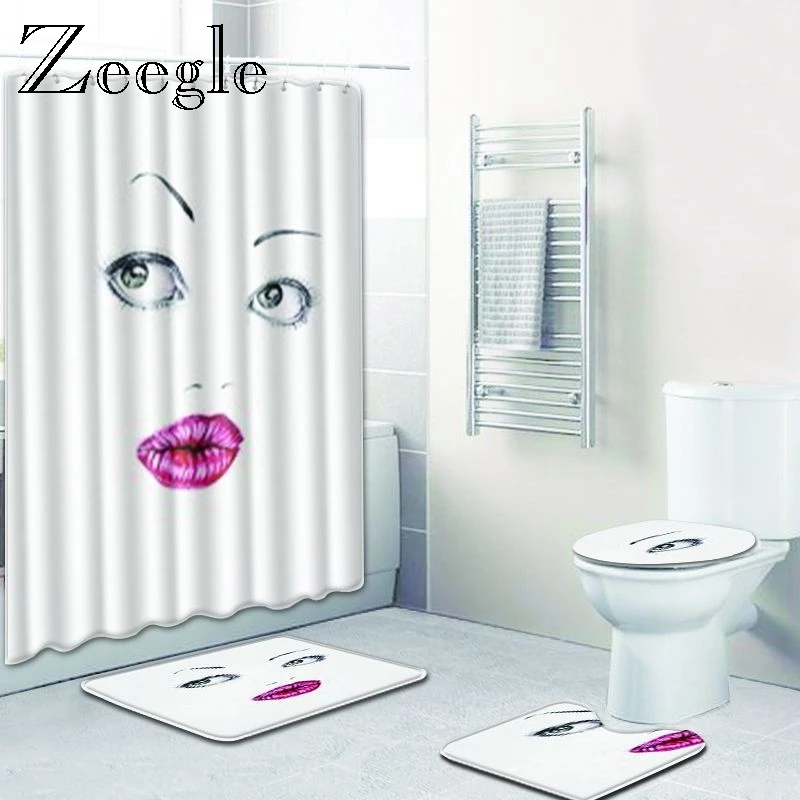 Набор нескользящих ковриков для ванной комнаты Zeegle фланелевый коврик ног