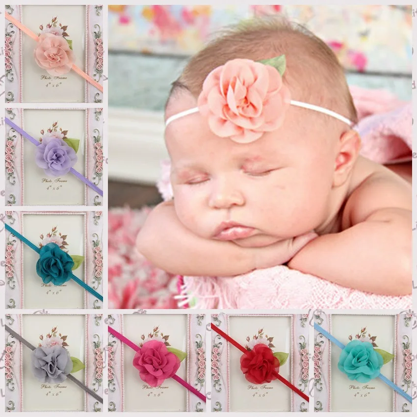 

Nishine Leaf Rose Flower Baby Elastic Headband Newborn Toddler Infant Hair Band Cute Photography Props Children Hair Accessories
