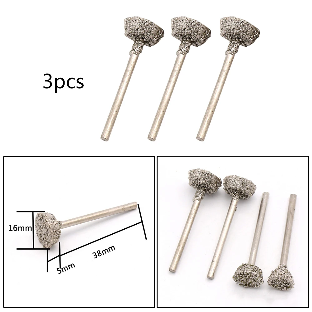 

3pcs Diamond Grinding Wheel Stone Jade Engraving Carving Peeled Rotary Tools Burs Mini Drill Bit