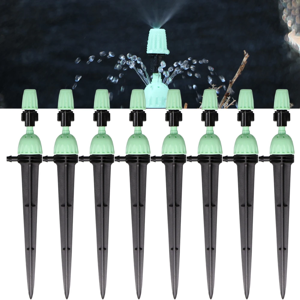 

RBCFHl 20-100PCS Adjustable 2-IN-1 Garden Watering Sprinker w/ Stake Mist Nozzle Irrigation Spray Dripper for Plants Greenhouse