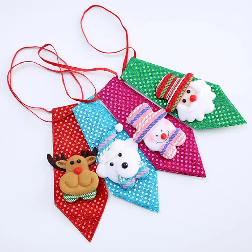 Рождественский галстук с блестками для маленьких мальчиков украшение