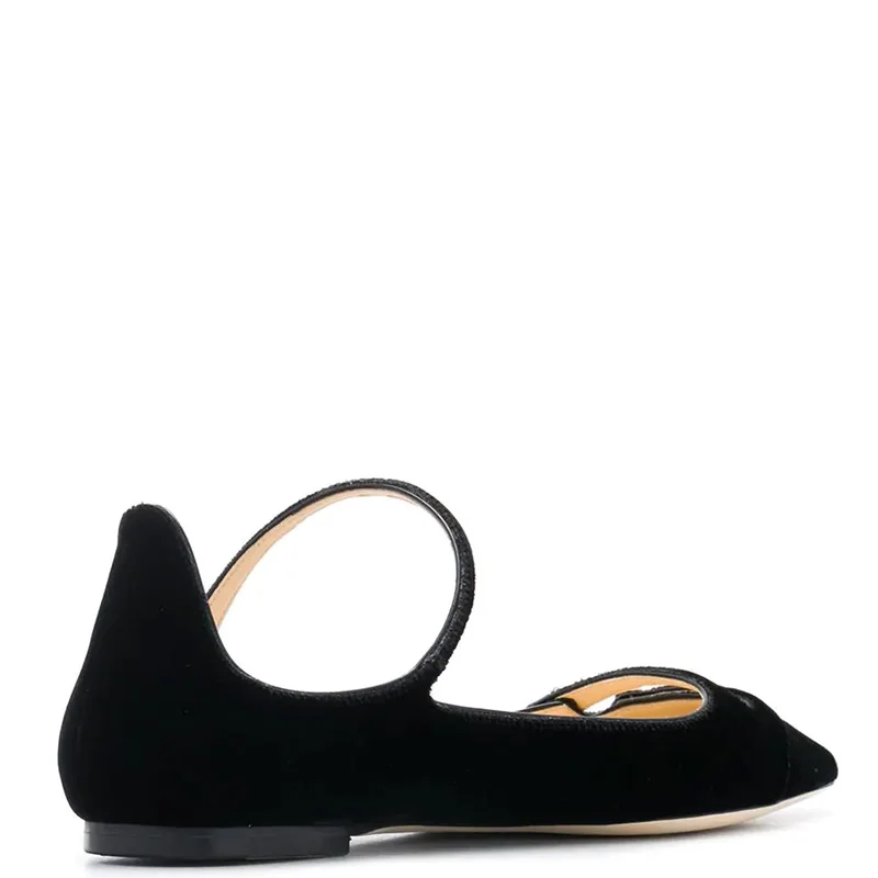 Черные балетки на плоской подошве с пряжкой ремешке Женские летние офисные туфли