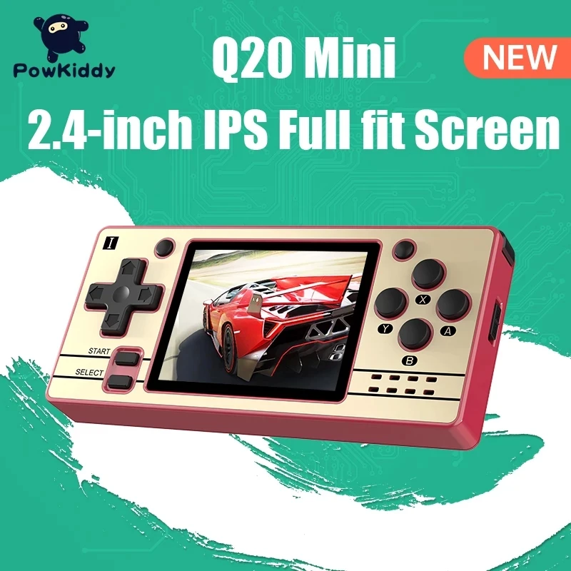 

POWKIDDY Q20 MINI Open Source 2.4 Inch OCA Full Fit IPS Screen Handheld Game Console Retro PS1 New Game Players Children's gifts