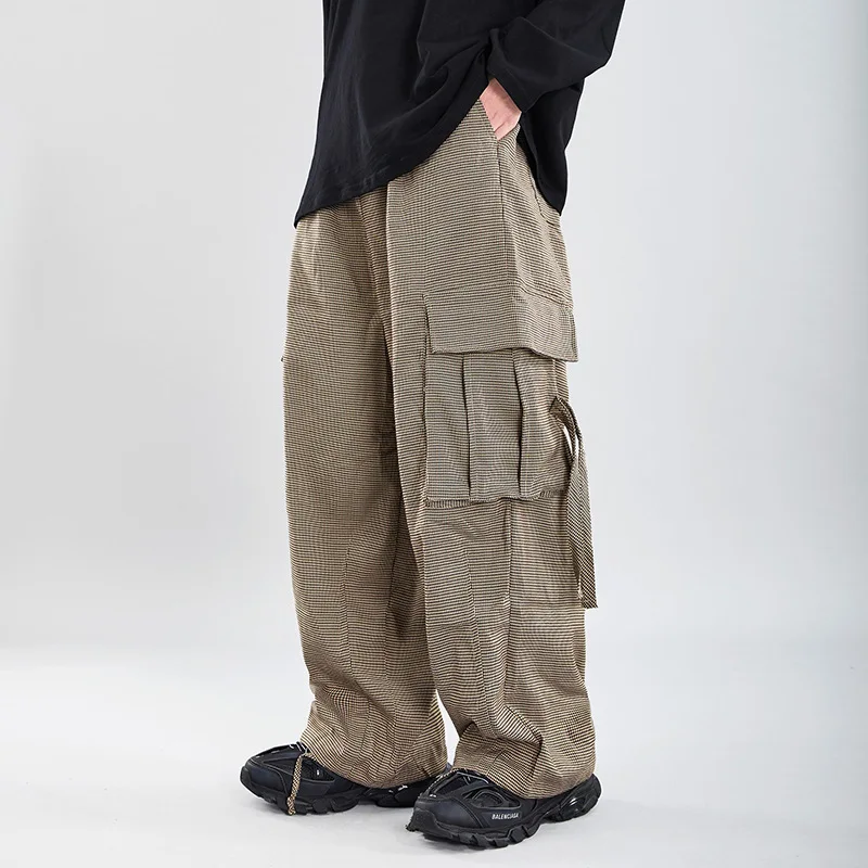 Мужские брюки с эластичной резинкой на талии винтажные модные повседневные