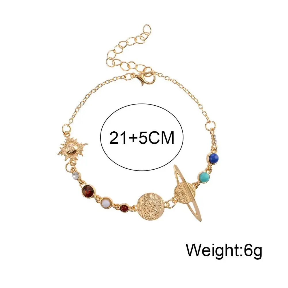 

2019 New Bohemia Bracelet Universe Planet Jupiter Rhinestone Bracelets For Women Wedding Prom Jewellery Party Friend Gift Viking