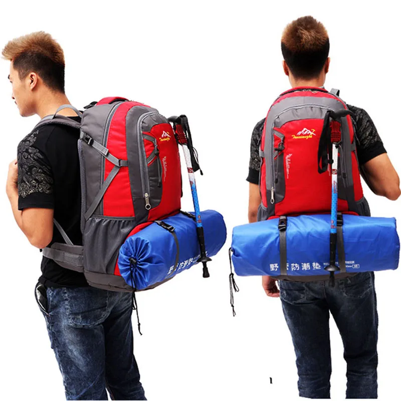 60L Большая вместительная сумка уличные сумки водонепроницаемый походный рюкзак