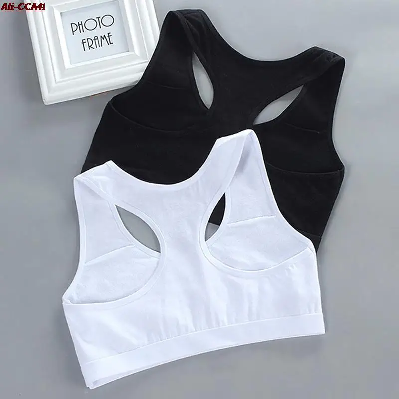 

1pc Cotton Teen Girl Sports Bra Kids Top Camisole Underwear Young Puberty Small Training Bra For 8-14years