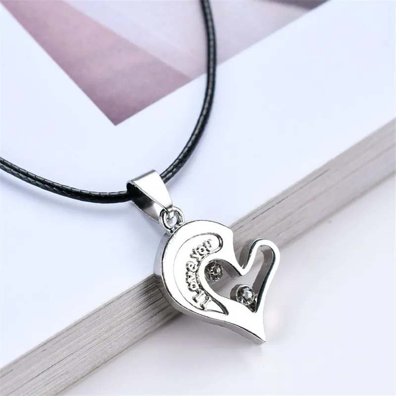 2 шт мужские и женские Пары Ожерелье Love Heart Puzzle совпадающая Подвеска две половинки сердце для влюбленных подарок на день памяти Любовь ювелирные изделия