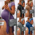 Ночная рубашка для беременных женщин с коротким рукавом и разрезом длинная юбка для кормления беременных длинное платье для кормящих матерей Vestido Maternidade