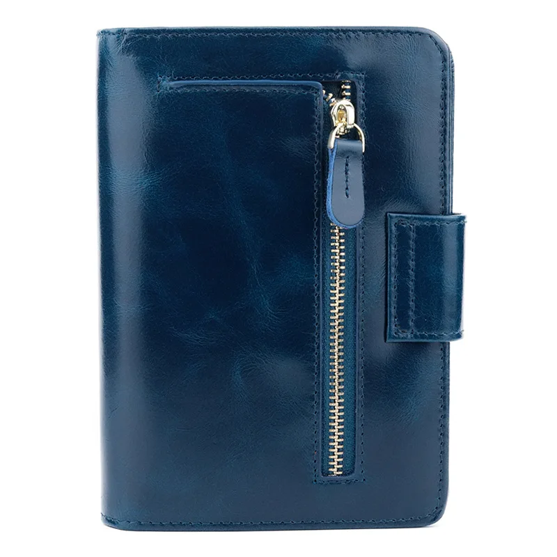 

Leather Passport Bag Women's Short Wallet Multi-functional Card Bag Men's Certificate Bag Zipper Wallet Coin Purse Card Holder