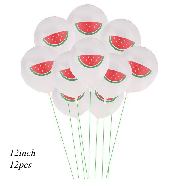 12pcs Watermelon 1 компл. Милые фрукты тема арбуз торт Топпер Led/баннер/воздушные шары летний бассейн вечерние предметы для украшения дня рождения свадьбы - Цвет: 12pcs Watermelon
