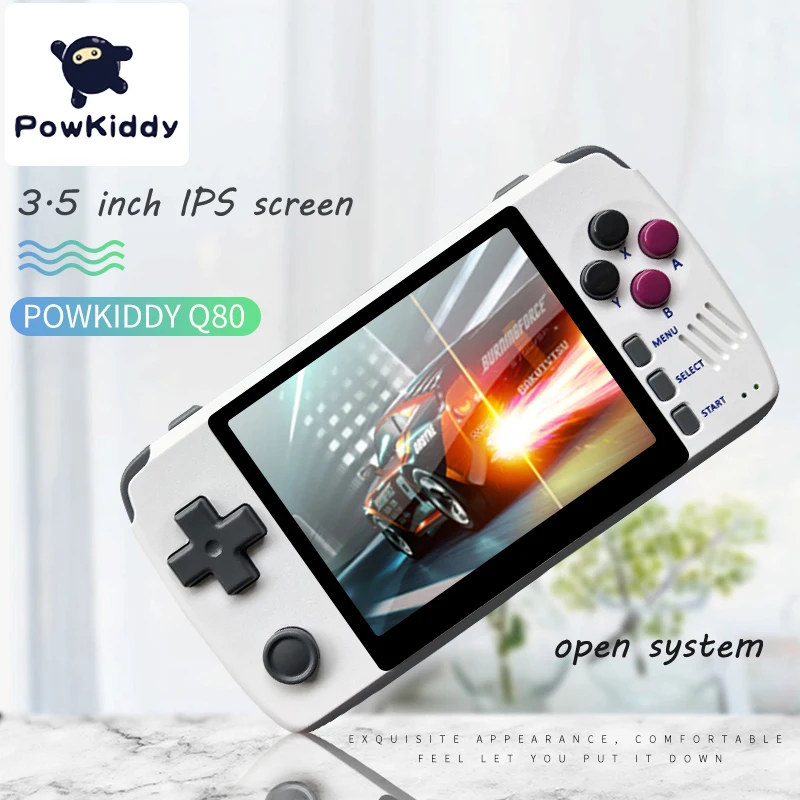 Powkiddy q80 Ретро видео игровая консоль трубка 3," ips экран Встроенный 1000+ игры открытая система PS1 симулятор 16G памяти новые игры