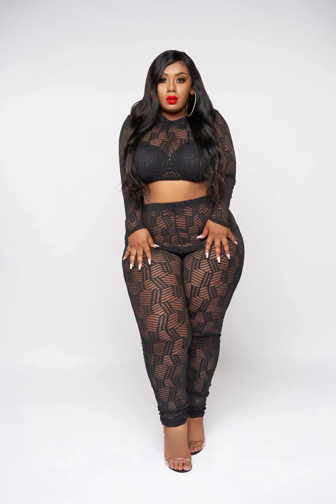 Одежда в африканском стиле комплект из 2 предметов пикантная сетчатая одежда для