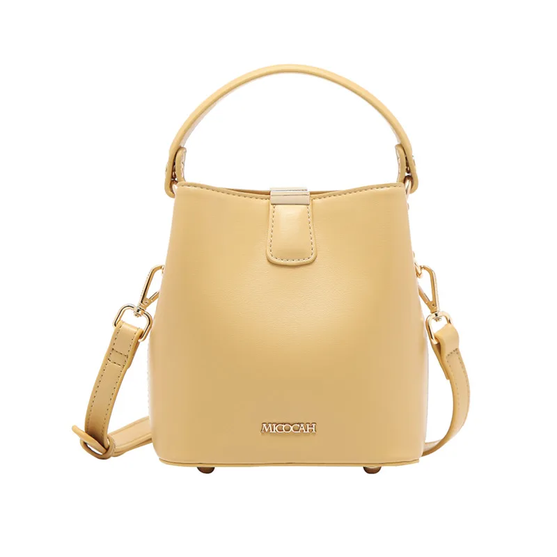 

Portable Bucket Bag 2020 Popular Quality Leather Women's Bags Single Shoulder Crossbody Vintage Travel Small Package D001