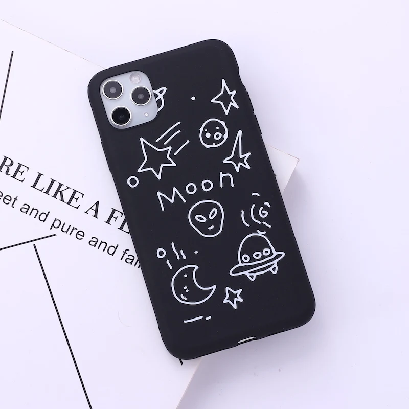 

Outer Space Astronaut Cat Puppy Alien Phone Cover For iPhone 11 Pro Max X XS XR Max 7 8 7Plus 8Plus 12 SE Soft Silicone Case