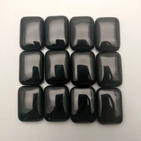 25x18mm nature stone rectangle black onyx cab cabochon for jewelry making beads 12pcslot free shipping no hole wholesale