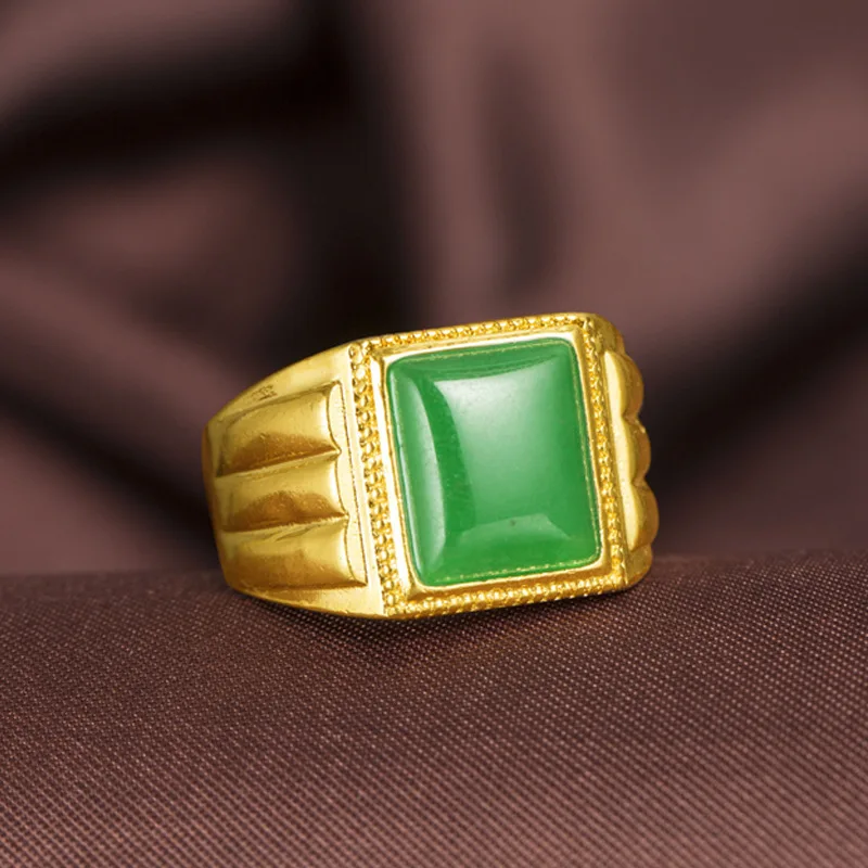 Женское кольцо с натуральным морганитом невыцветающее из 24 каратного золота