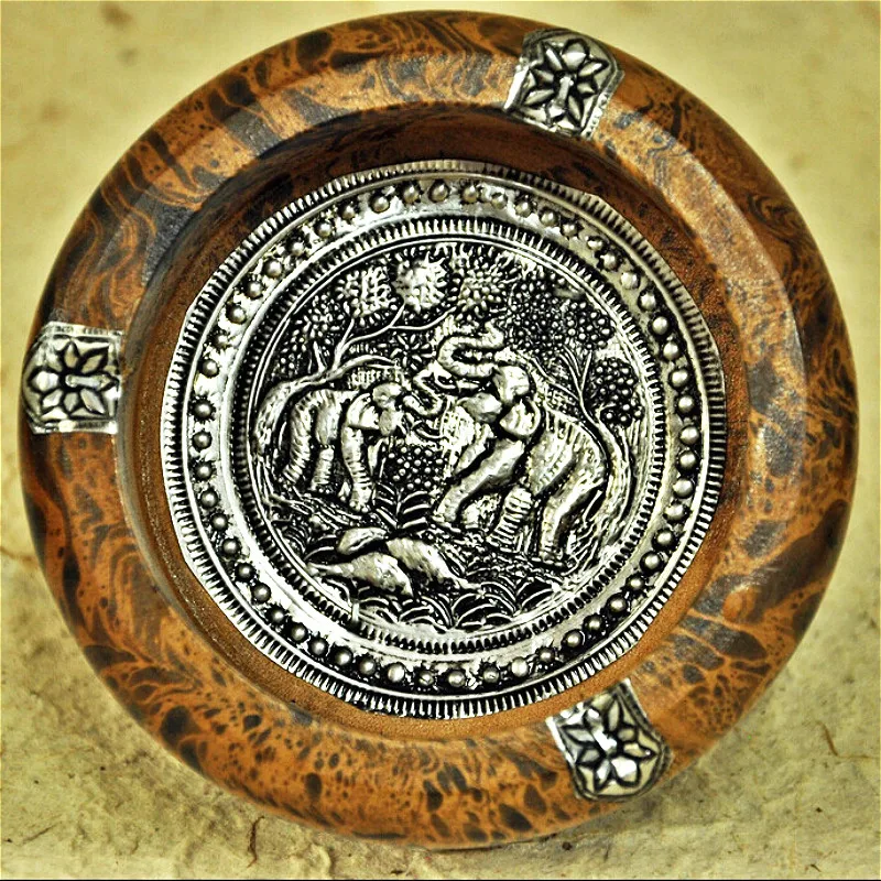 4 дюймовая винтажная деревянная пепельница ручной работы для табачных сигарет