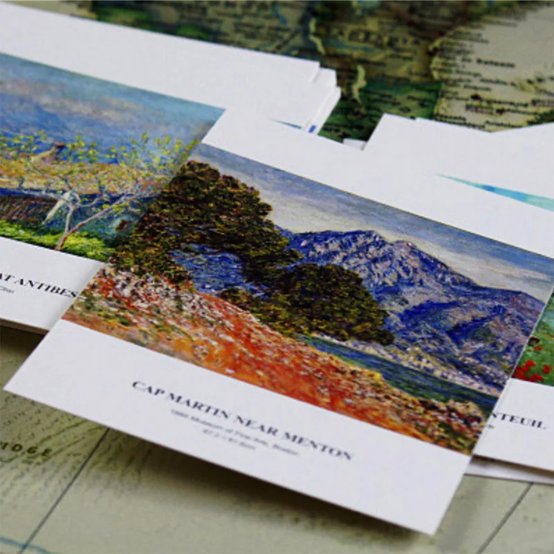 30 шт./компл. открытки произведения Клода Моне художественные поздравительные