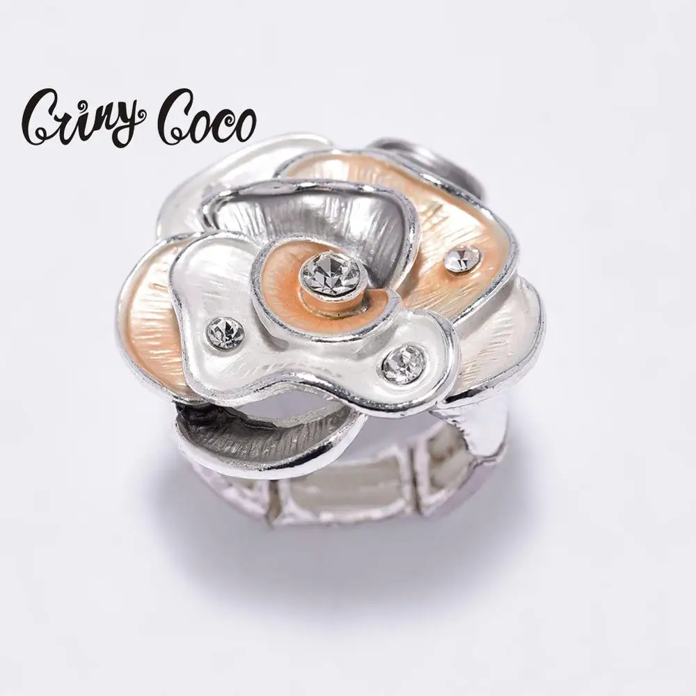 Cring Coco 2020 красочные Эмалированные кольца в форме цветка для женщин женские