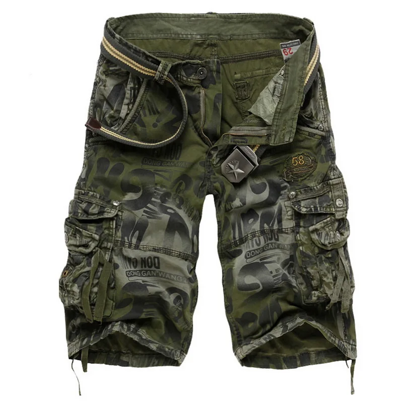 Green Camo MJARTORIA шорты Карго крутые камуфляжные летние Лидер продаж хлопковые повседневные мужские короткие штаны Удобная брендовая одежда камуфляжные шорты - Цвет: Green Camo