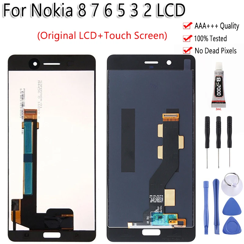 Качество AAA для Nokia 8 7 6 5 3 2 ЖК-дисплей сенсорный экран дигитайзер сборка для Nokia N8 N6 N7 N5 N3 N2 ЖК-дисплей тест ОК