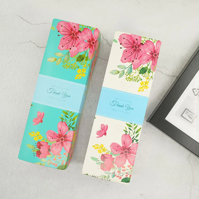 

21*7*5cm Flower Bird pattern Gift Paper Box Macaron Chocolate Paper Box wedding Birthday Party Gifts Packaging Box 100pcs/lot