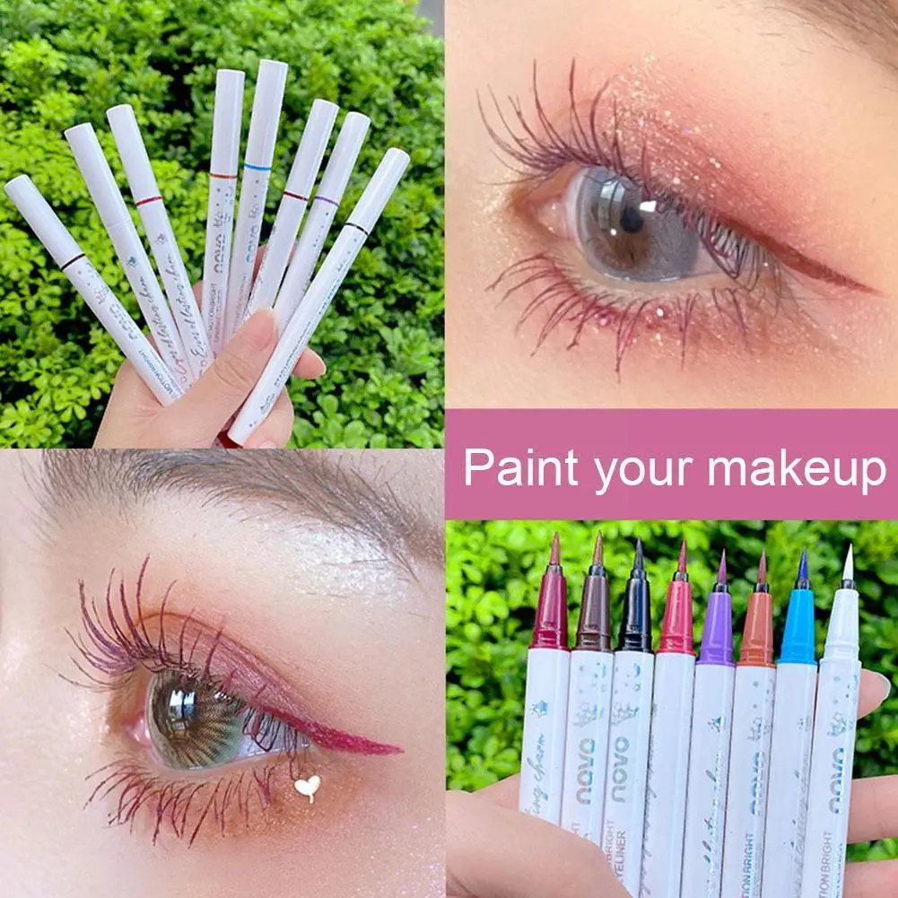 Новинка жидкая подводка для глаз 8 цветов красочный матовый макияж инструмент