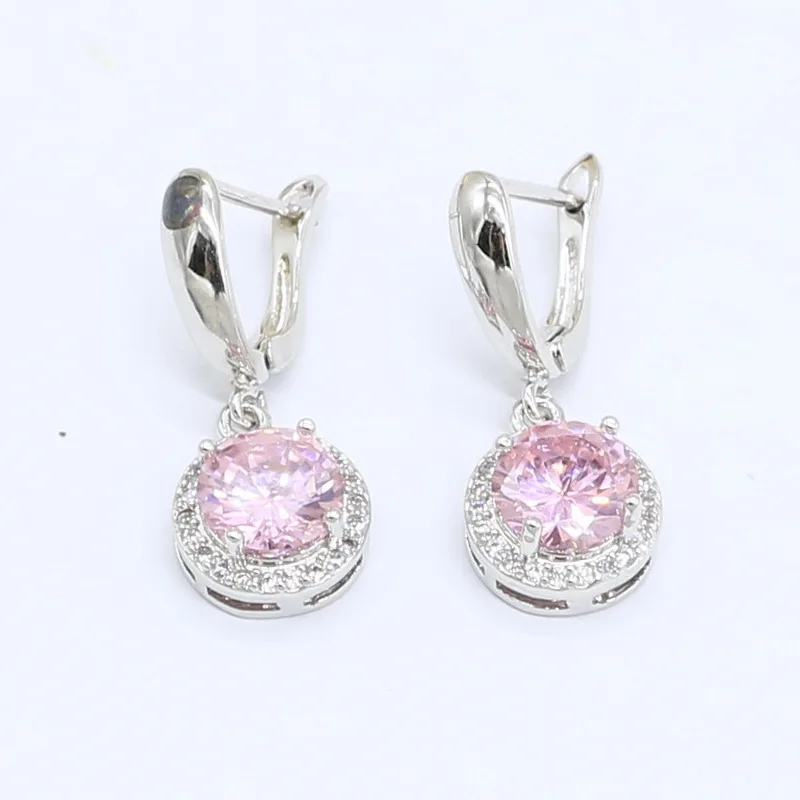 Серебряный цвет свадебная фотография Искусственный Розовый кубический цирконий