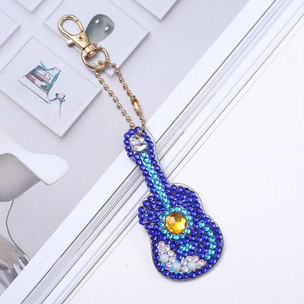 5 шт. DIY многообразный Алмазный брелок для ключей Подвеска гитары ключ с