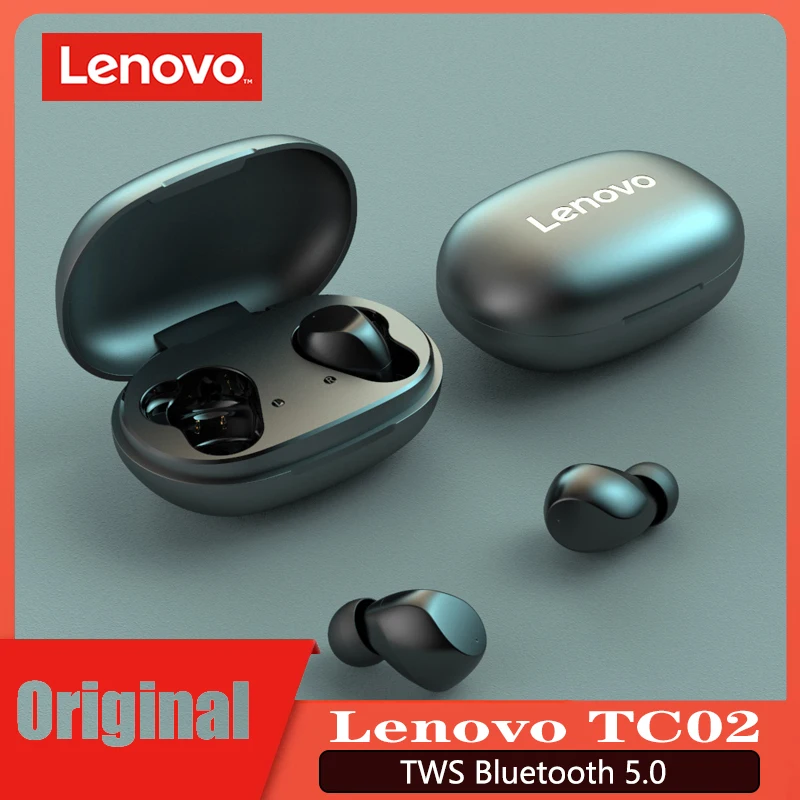 Оригинальные беспроводные наушники Lenovo TC02 TWS Bluetooth двойное Стерео шумоподавление