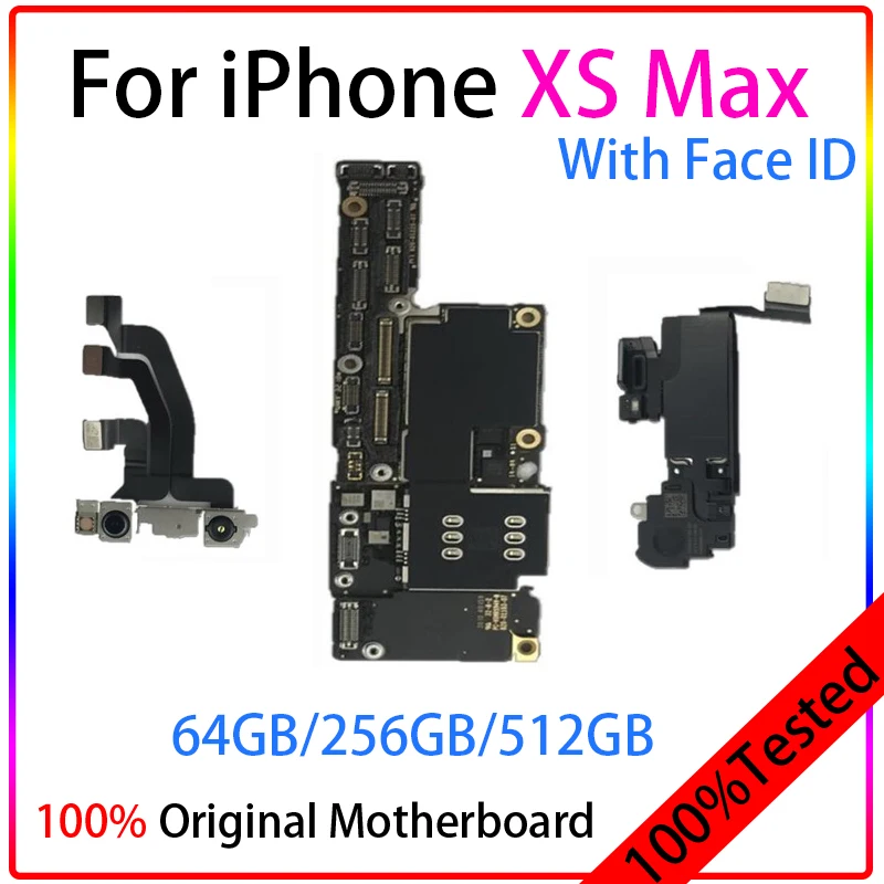 Placa base 100% Original desbloqueada de f&aacute;brica para IPhone XS Max, placa base con chips completos, iCloud gratis con/sin identificaci&oacute;n facial, iphonexsmax-1