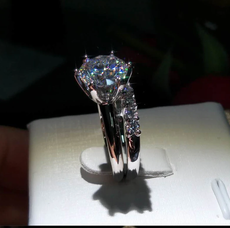 18K 750Au золото 2 шт Moissanite кольцо, обручальное кольцо, D цвет с национальным сертификатом MO-01