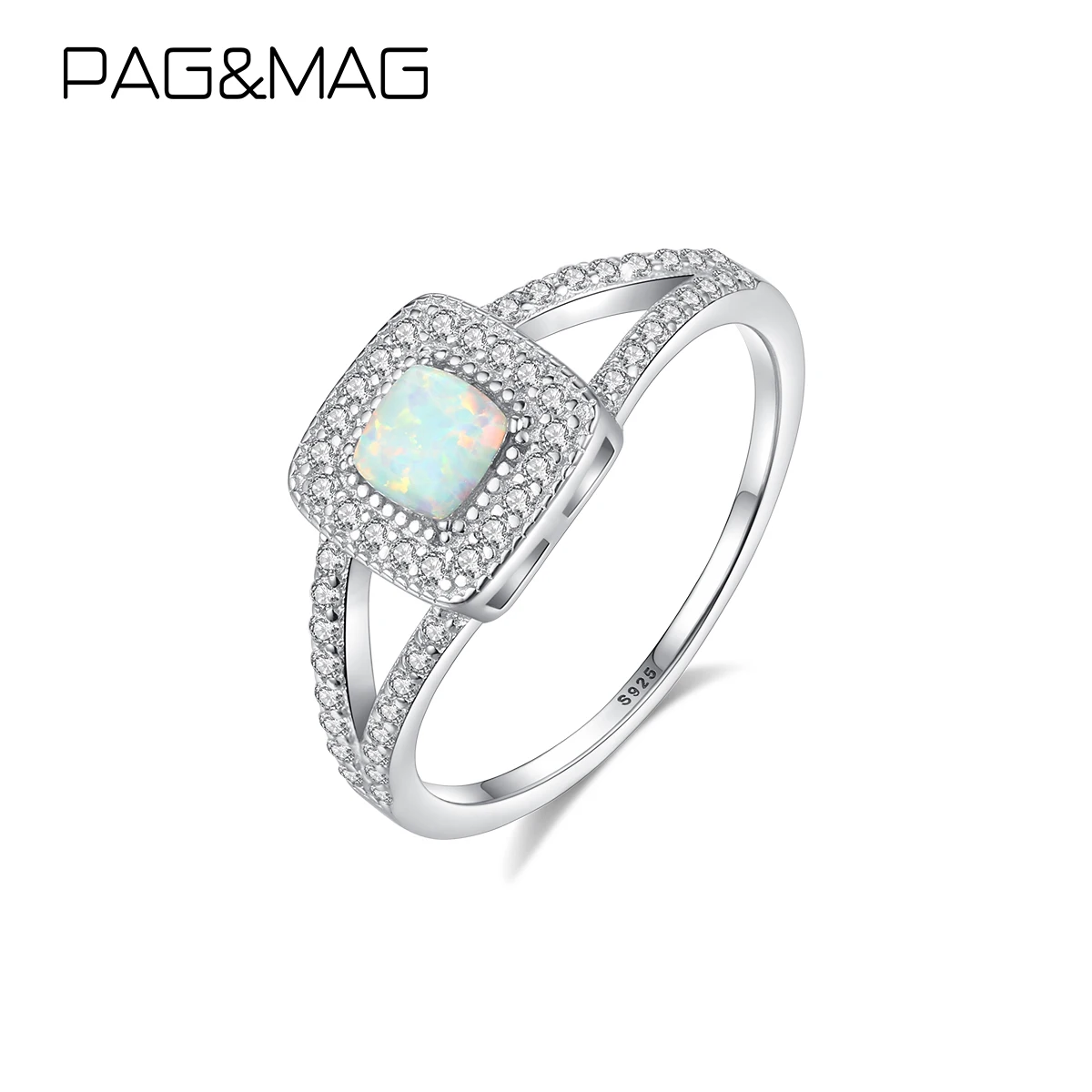 

Женские кольца PAG & MAG из настоящего серебра 925 пробы с опалом для помолвки и свадьбы, ювелирные украшения на палец, SR0292