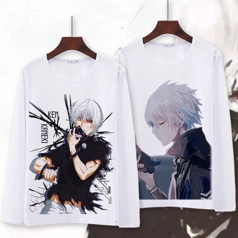 Токийский Гуль косплей футболка Kaneki Ken весна-осень аниме с длинным рукавом