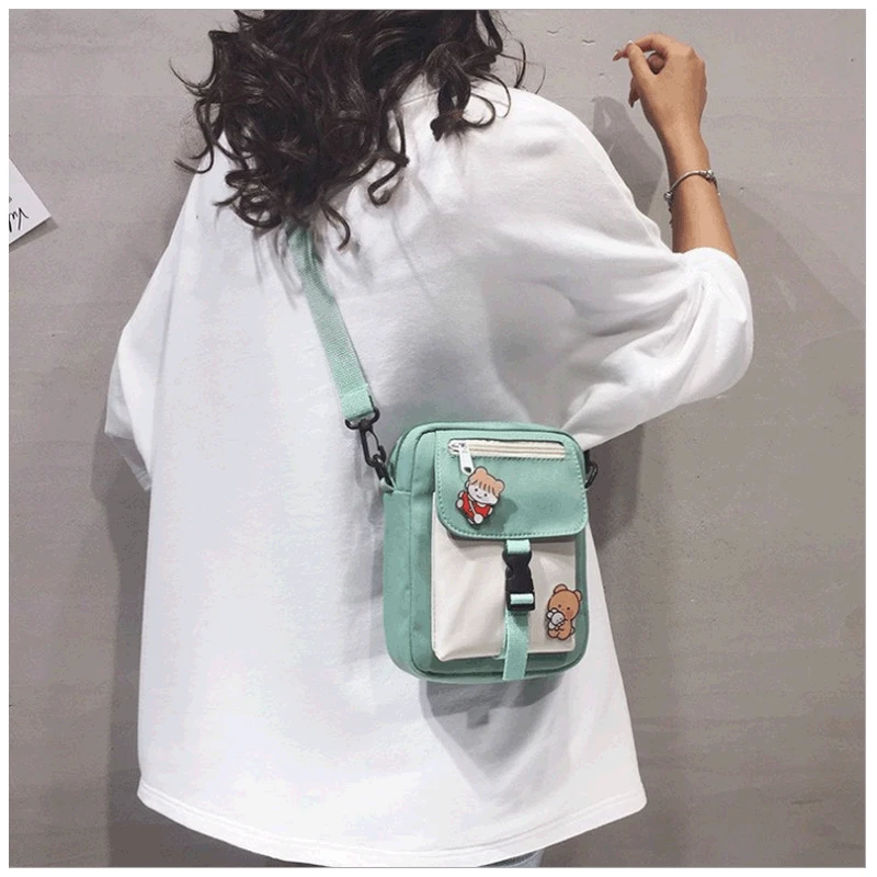 Сумка на плечо Женская холщовая повседневные сумочки кросс-боди милые клатчи