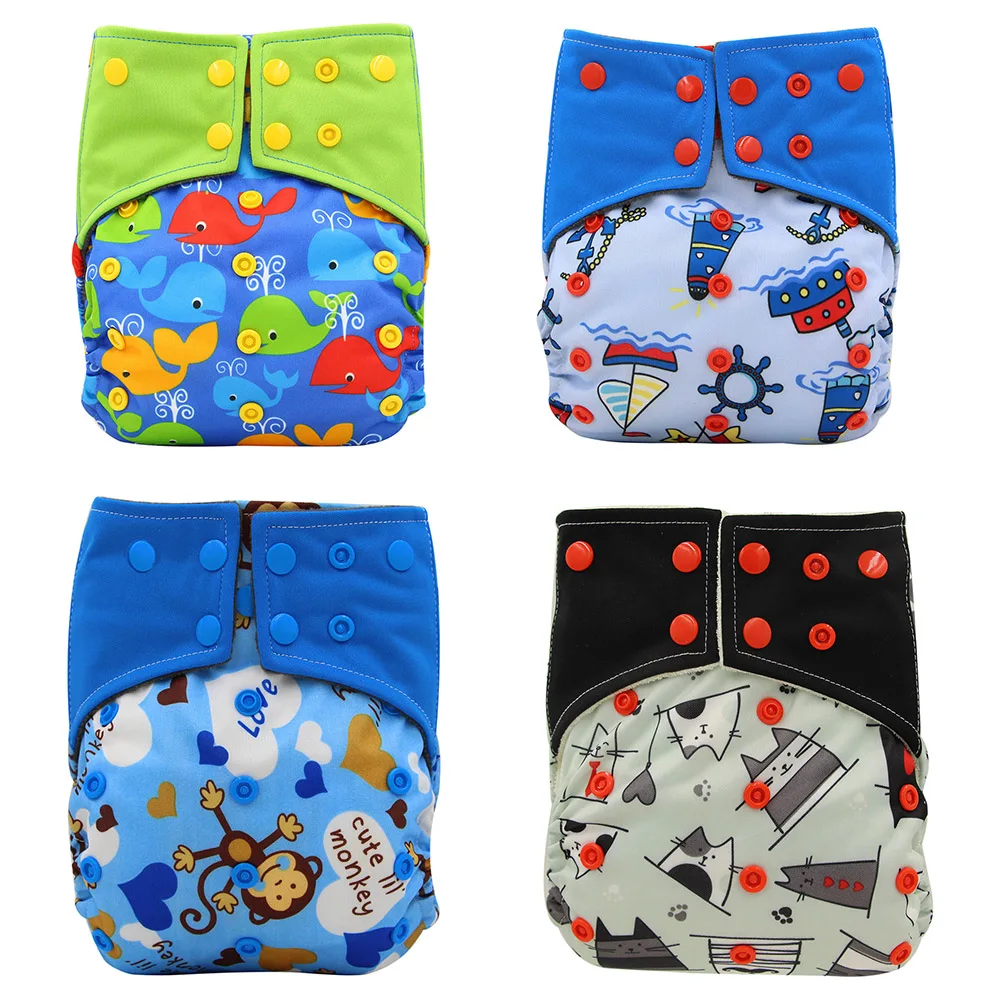 4 шт./упак. детские подгузники все в 2 AI2 двойные комплекты тканевые многоразовые