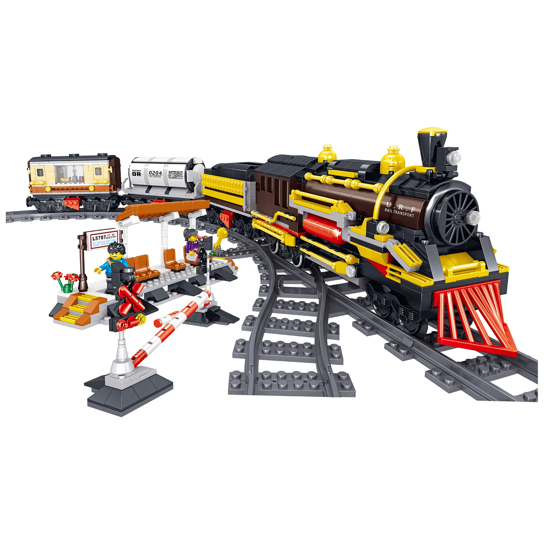 Новый город Legoed Железнодорожный транспорт железная дорога строительные блоки