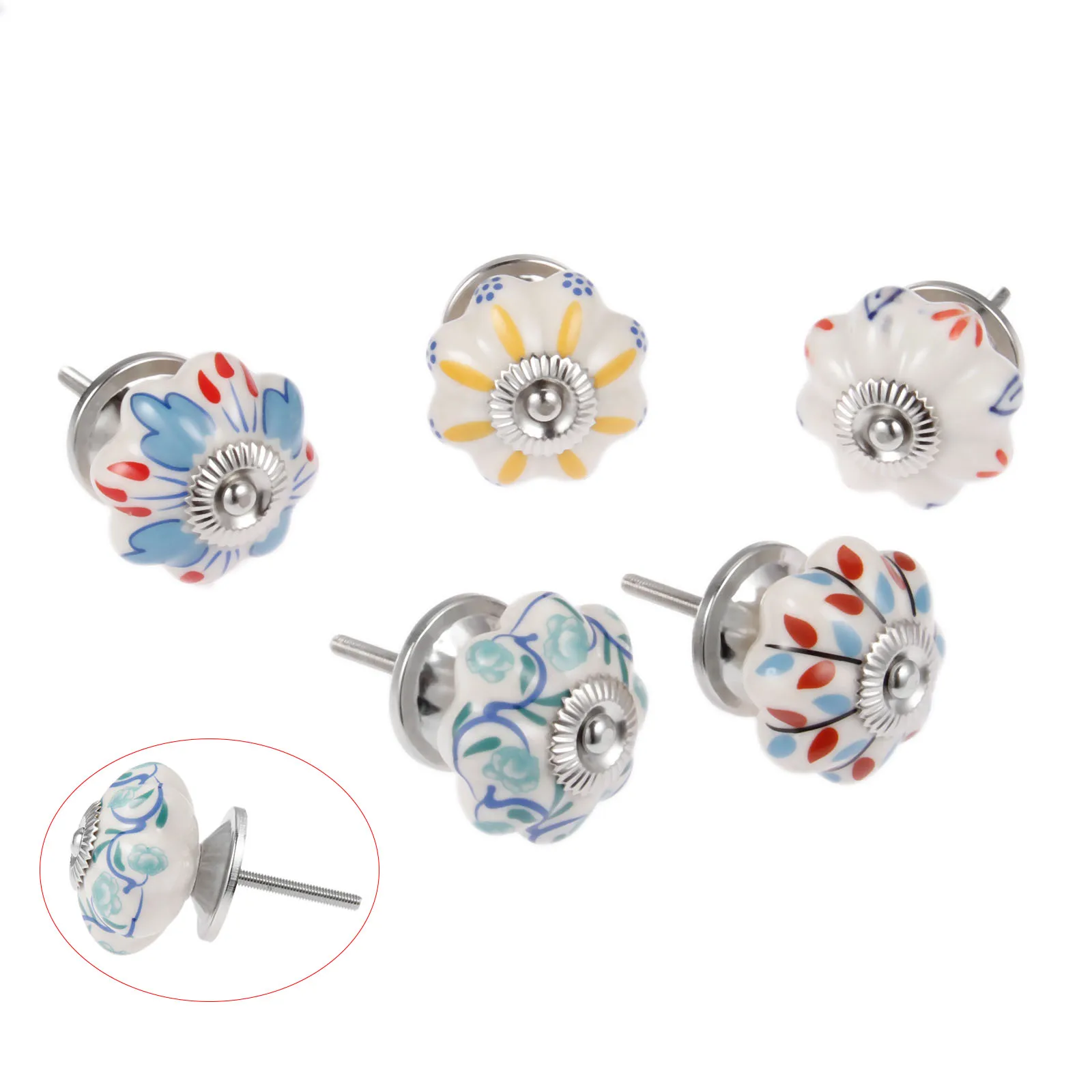 DRELD цветок мебельные ручки керамические шкаф с выдвижными ящиками и Кухня