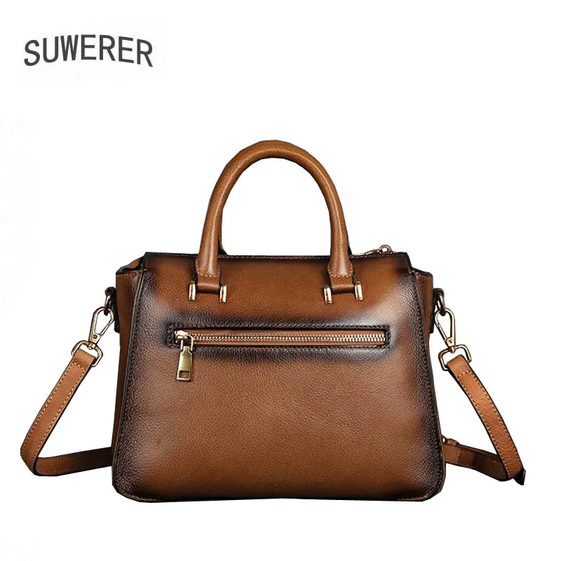 

SUWERER 2020 New Women Genuine Leather bag fashion Luxury handbags women famous brand leather bags tote women shoulder bag