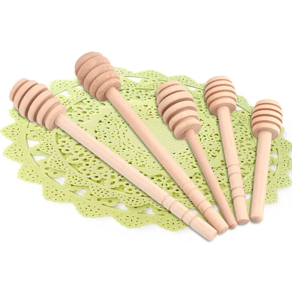 

50/Pcs Wooden Honey Spoon Dipper Stick Honey Stir Bar Spoon Honey Spoon Mixing Stick Long Handle Dessert