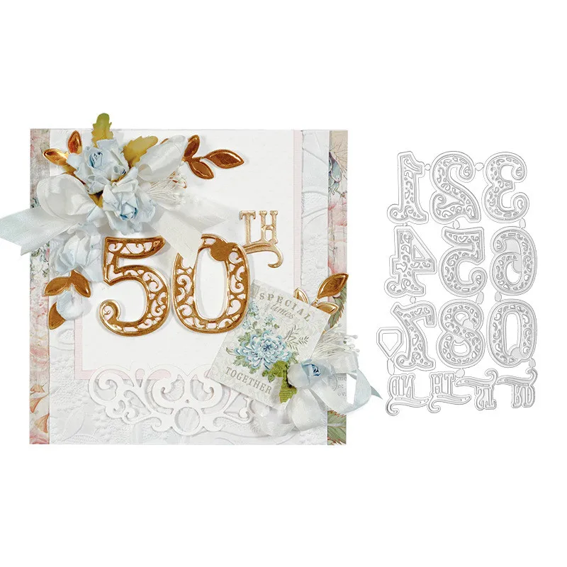 

1 Set Number Metal Cutting Dies Stencil Scrapbooking Embossing Card Craft Anniversary Birthday Valentine's Day Number Cut Dies