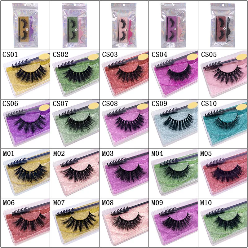 

10/20/30/50 Pairs 3d Faux Mink Lashes Wholesale False Eyelashes Natural Makeup Fake Lashes Bulk With Tweezers Eyelash Brushes