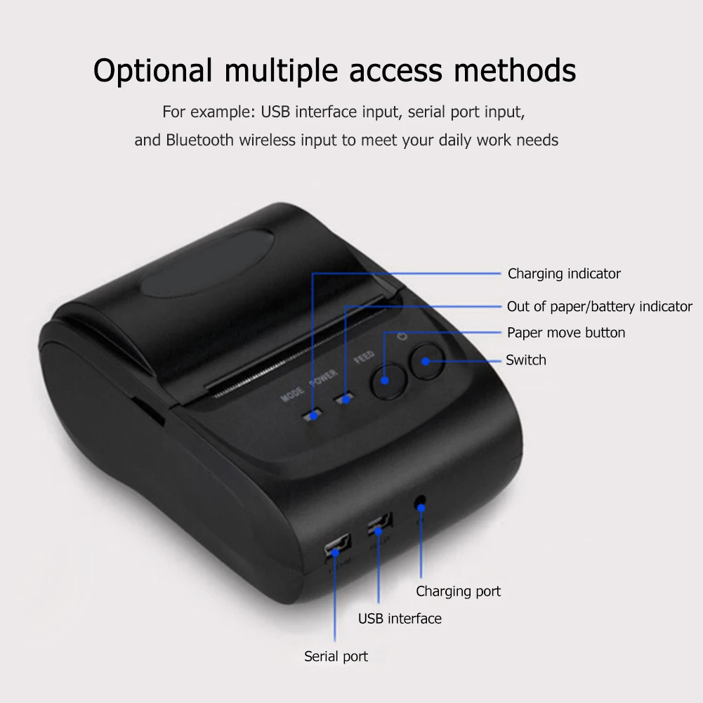 

58mm Portable Bluetooth Thermal printer Mini Pocket Photo Printer Mobile phone Photo Printer Portable Handheld Printer