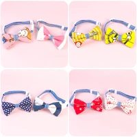 1pcs pet necklace double layer fabric kitten bow ties adjustable strap dog bow tie cat accessories supplier